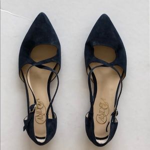 Anthropologie Candela Blue Suede Flats